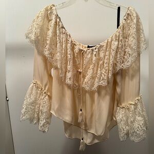 RACHEL ZOE | ‘AIDEN’ LACE TRIM TOP